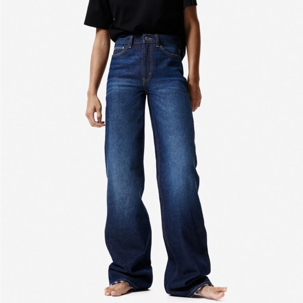 H&M wide leg ultra high jeans